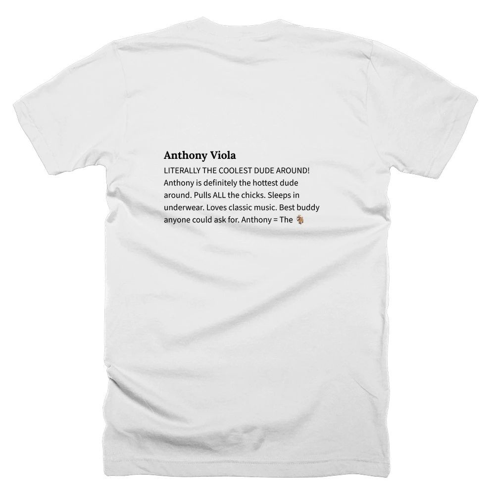 T-shirt with a definition of 'Anthony Viola' printed on the back