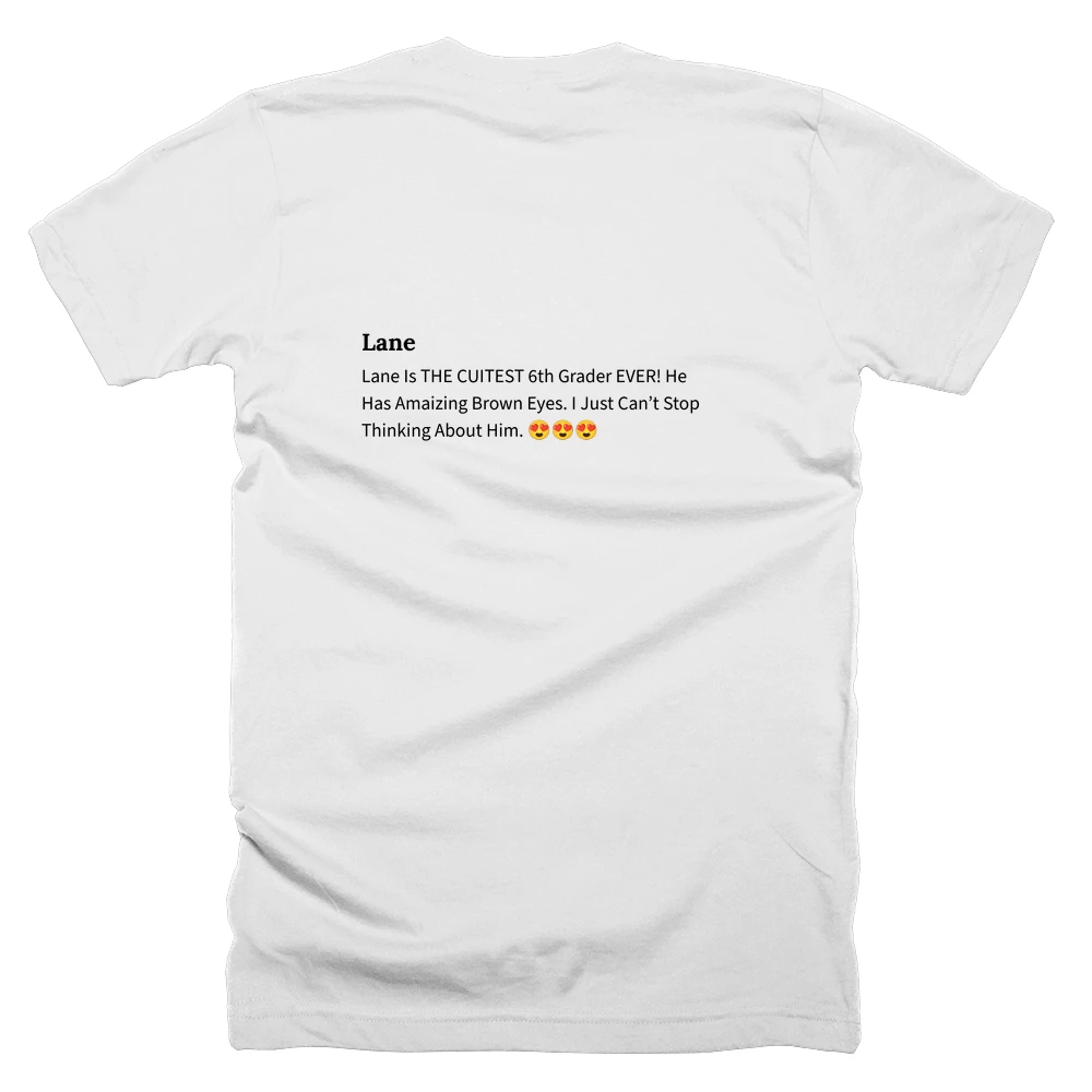 T-shirt with a definition of 'Lane' printed on the back