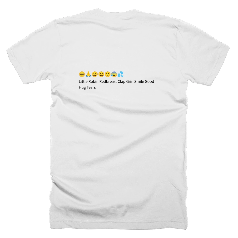 T-shirt with a definition of '🥺🙏😀😄🙂😰💦' printed on the back