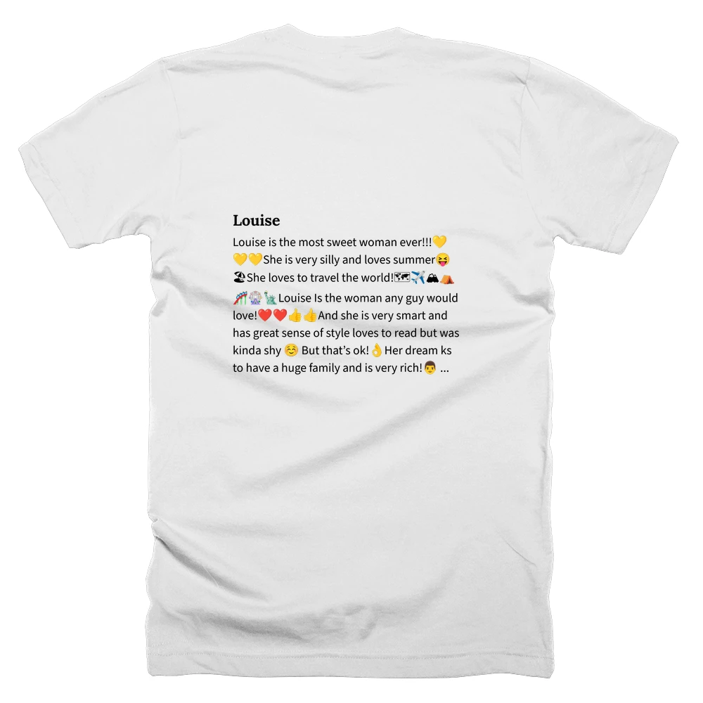 T-shirt with a definition of 'Louise' printed on the back