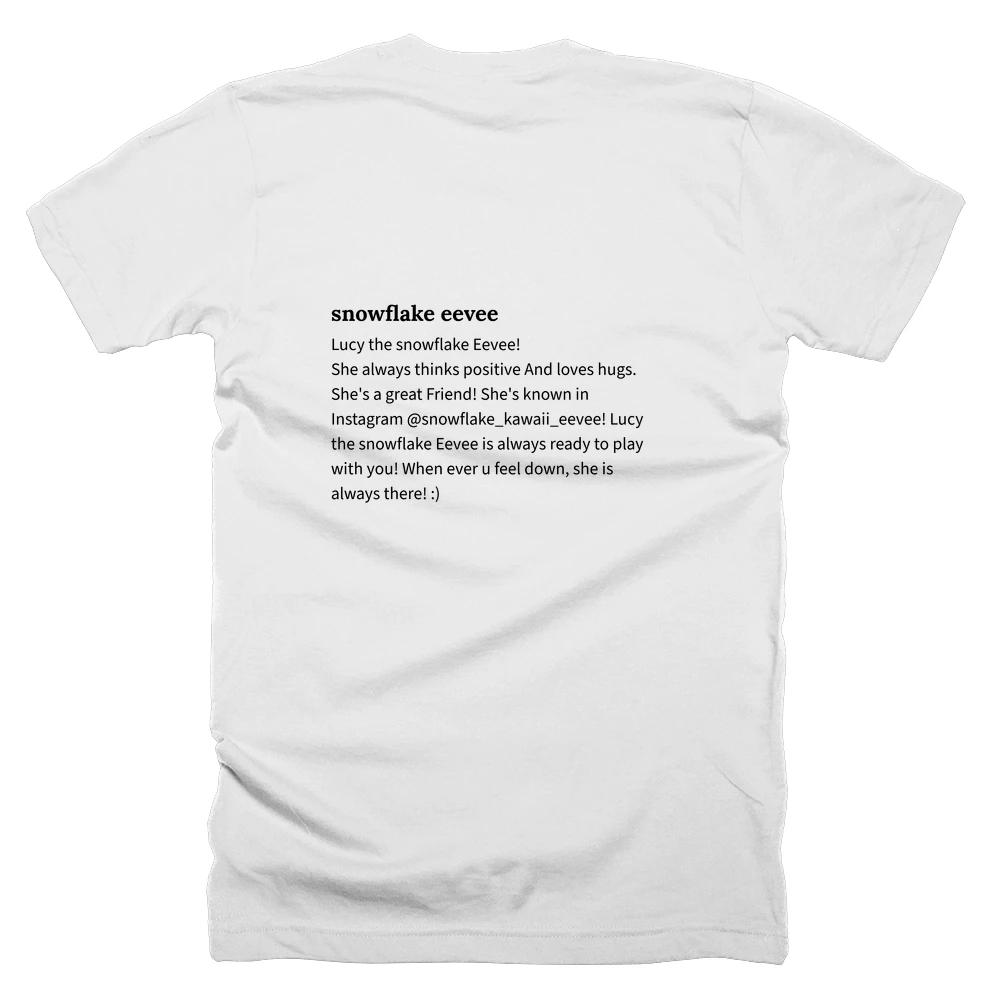 T-shirt with a definition of 'snowflake eevee' printed on the back