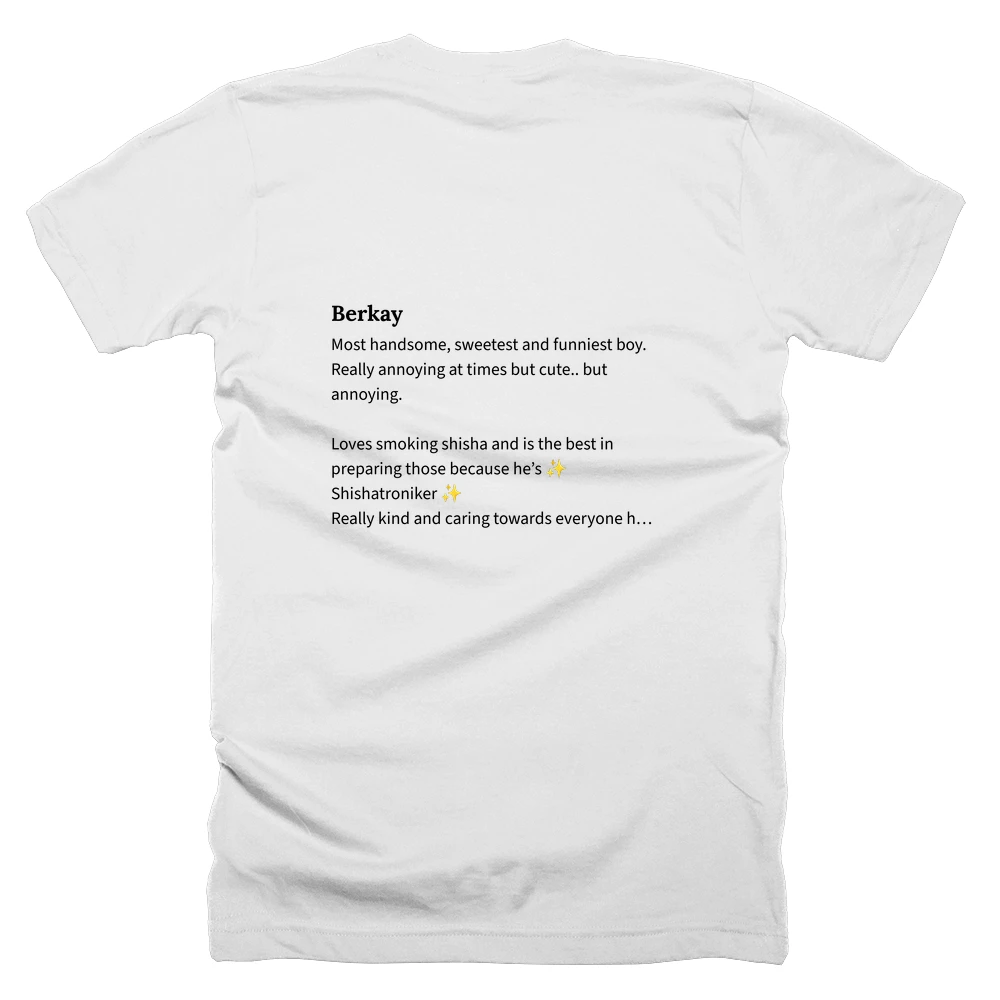 T-shirt with a definition of 'Berkay' printed on the back