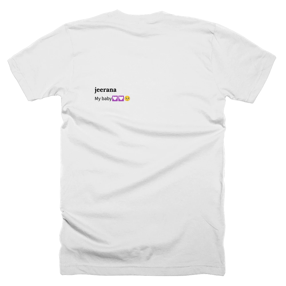 T-shirt with a definition of 'jeerana' printed on the back