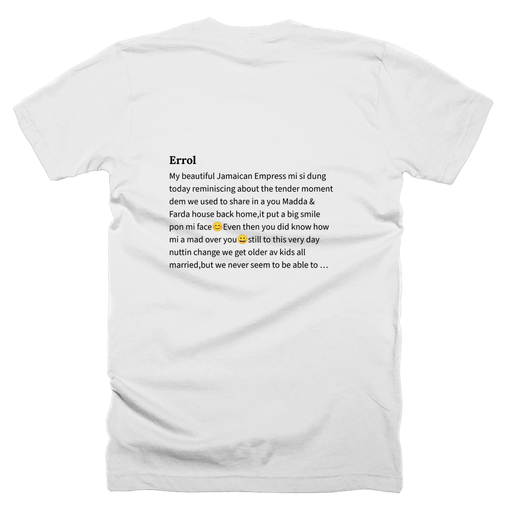 T-shirt with a definition of 'Errol' printed on the back