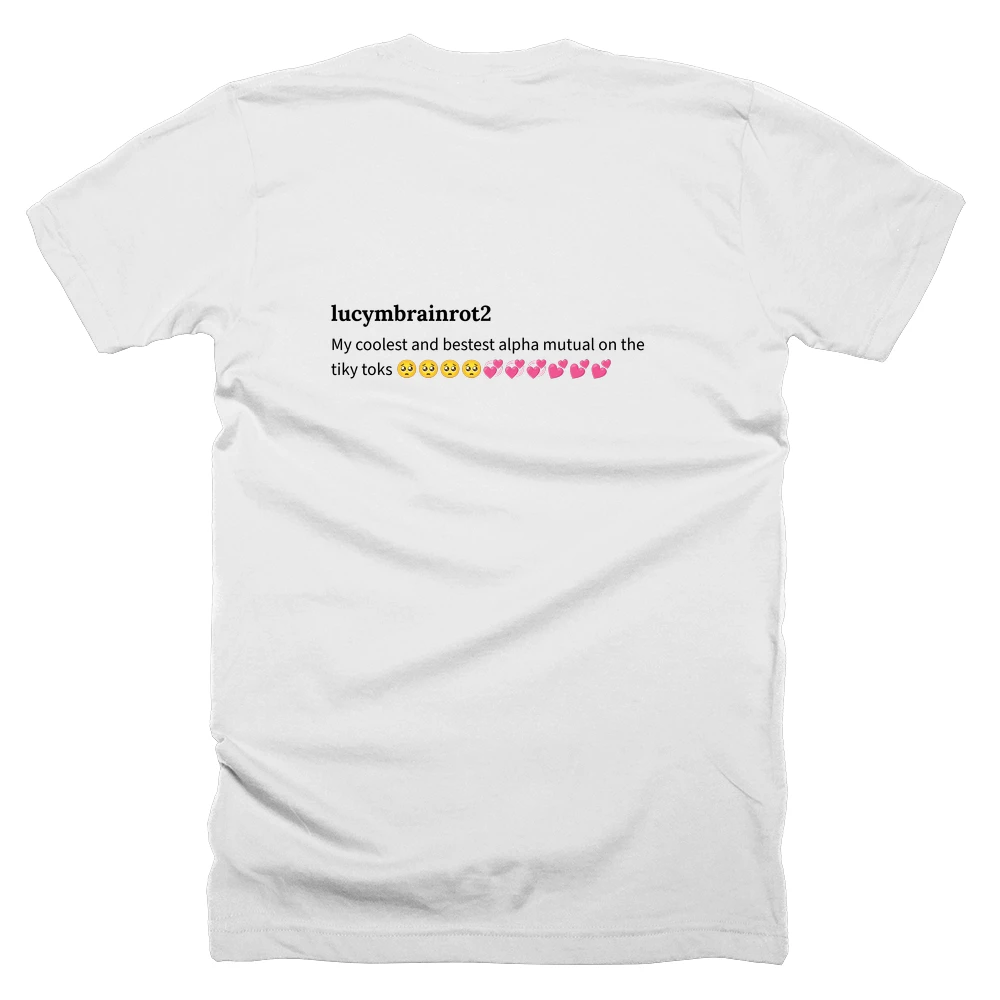 T-shirt with a definition of 'lucymbrainrot2' printed on the back