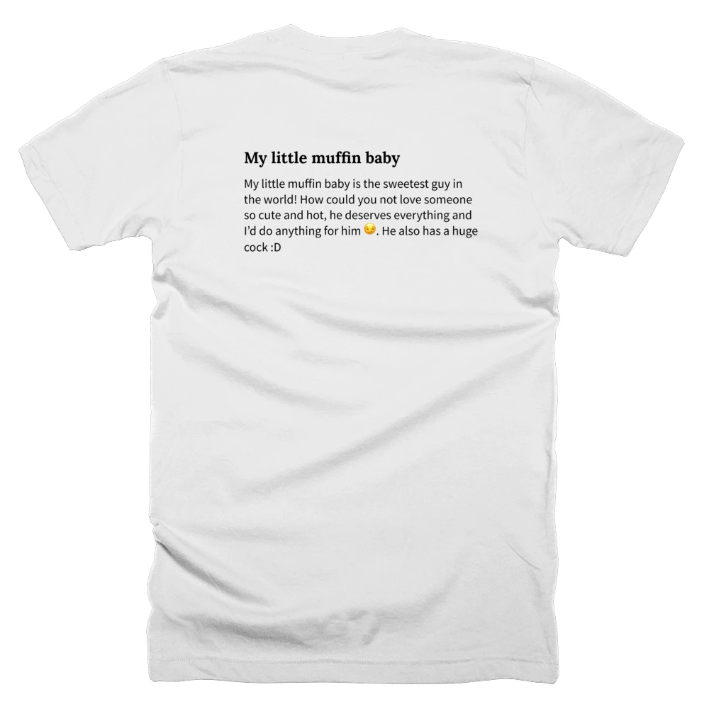 T-shirt with a definition of 'My little muffin baby' printed on the back