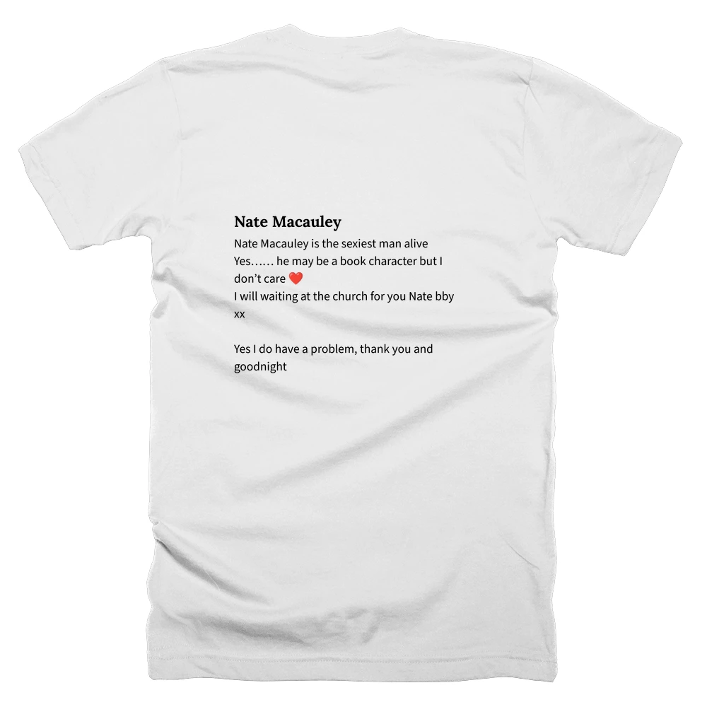 T-shirt with a definition of 'Nate Macauley' printed on the back