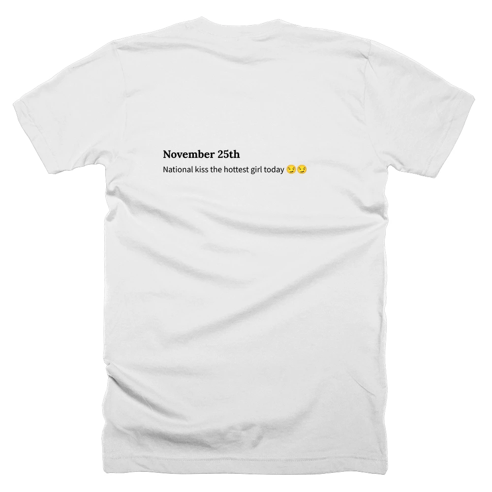 T-shirt with a definition of 'November 25th' printed on the back