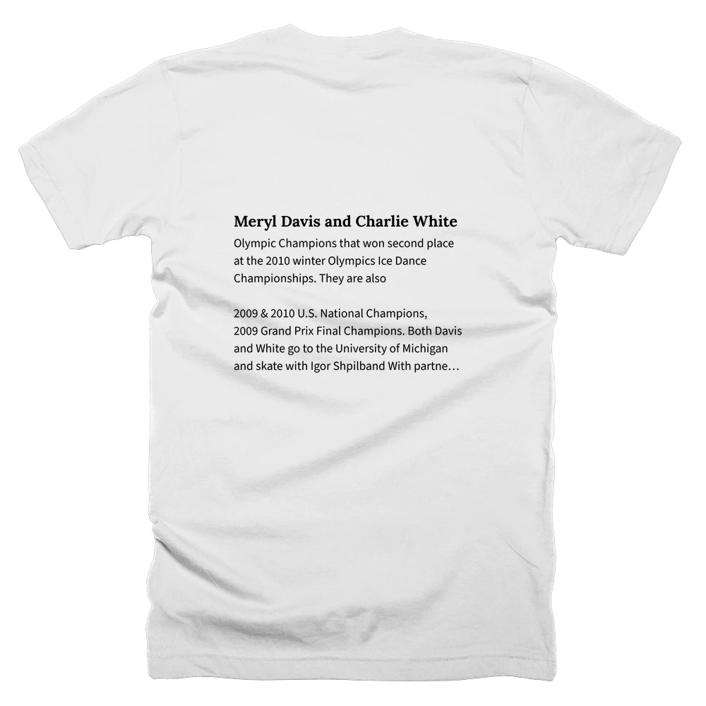 T-shirt with a definition of 'Meryl Davis and Charlie White' printed on the back