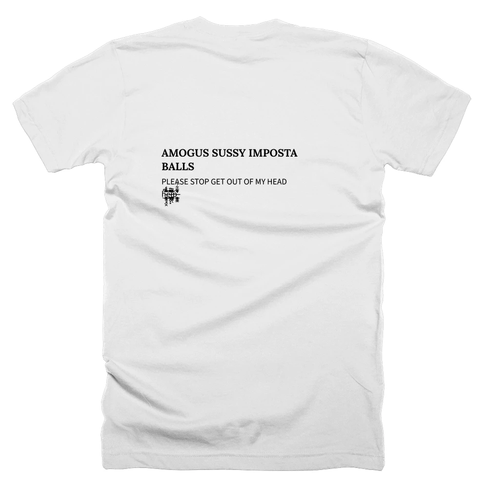 T-shirt with a definition of 'AMOGUS SUSSY IMPOSTA BALLS' printed on the back