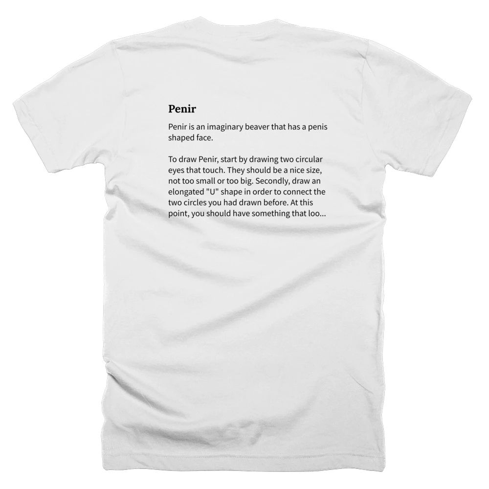 T-shirt with a definition of 'Penir' printed on the back
