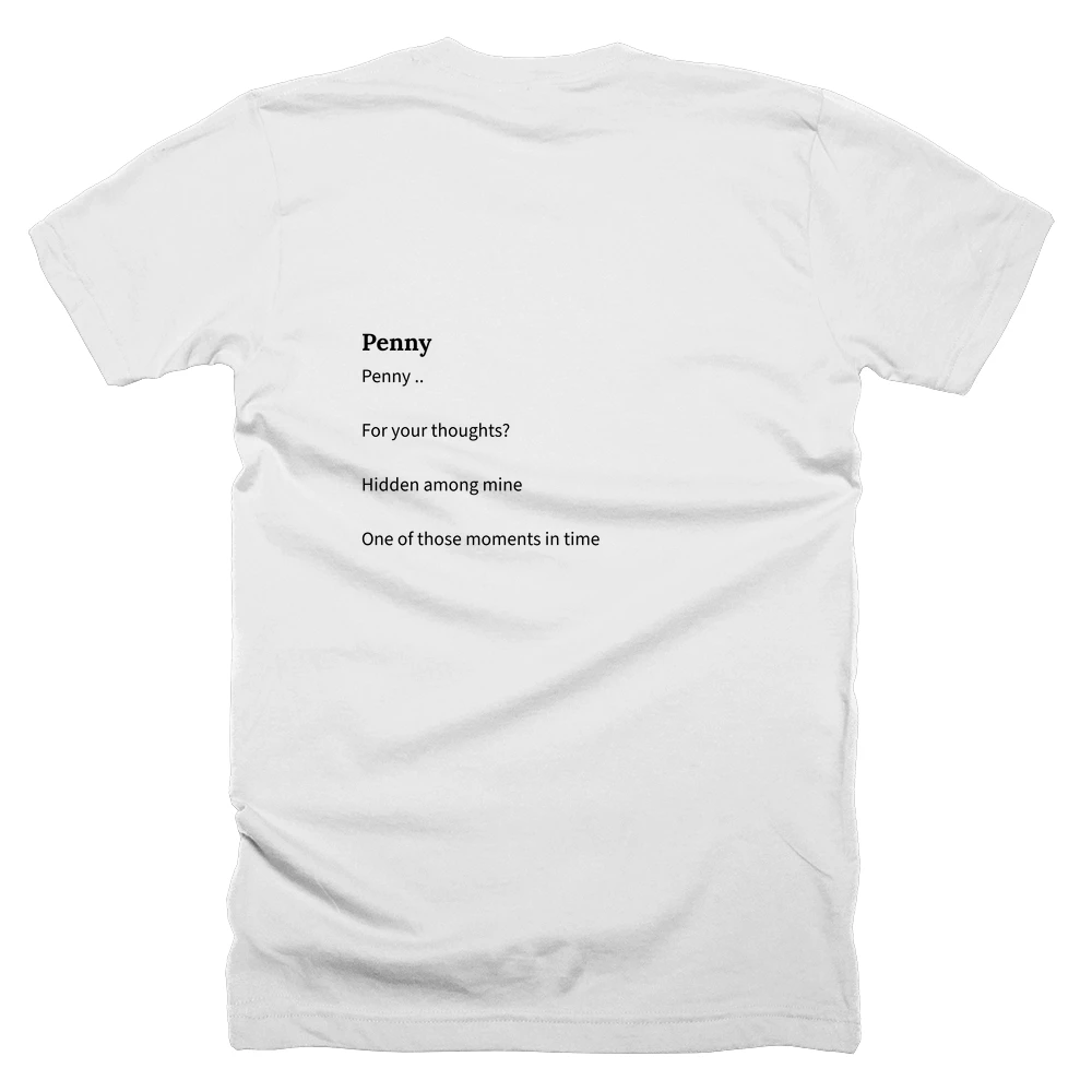 T-shirt with a definition of 'Penny' printed on the back