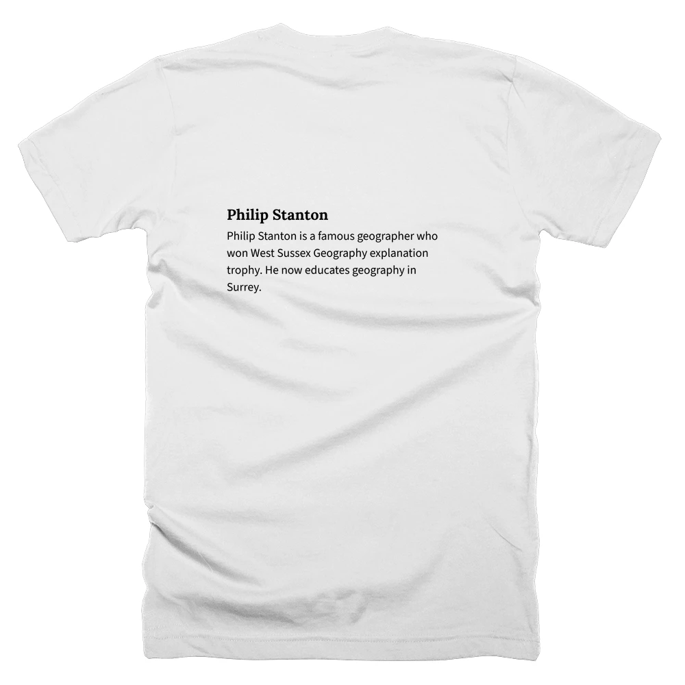 T-shirt with a definition of 'Philip Stanton' printed on the back