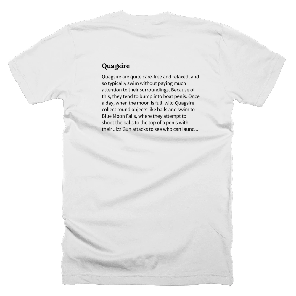 T-shirt with a definition of 'Quagsire' printed on the back