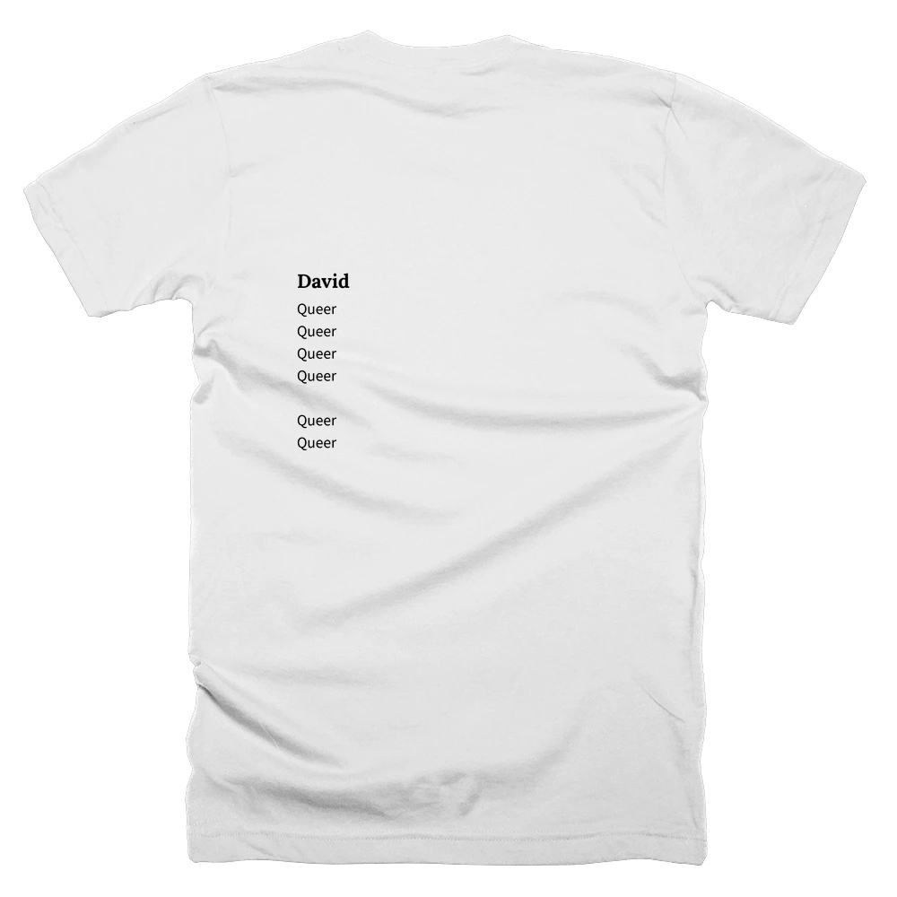 T-shirt with a definition of 'David' printed on the back