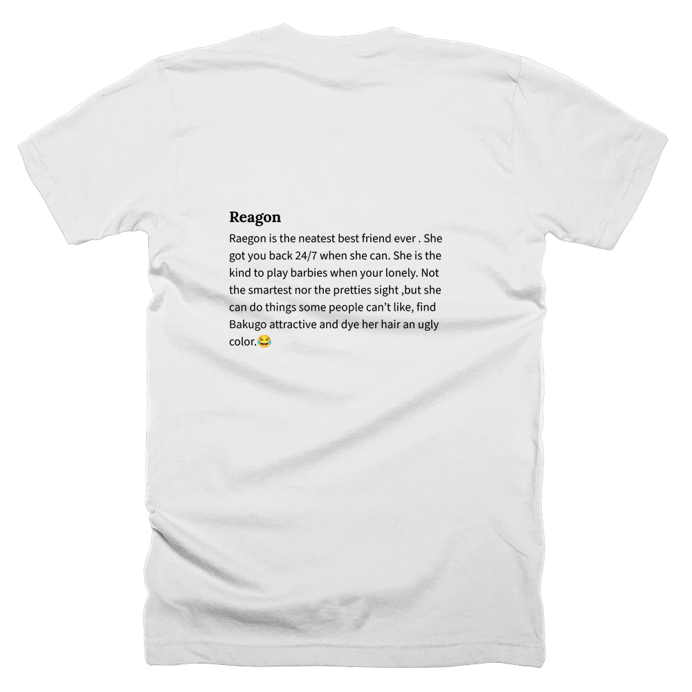 T-shirt with a definition of 'Reagon' printed on the back