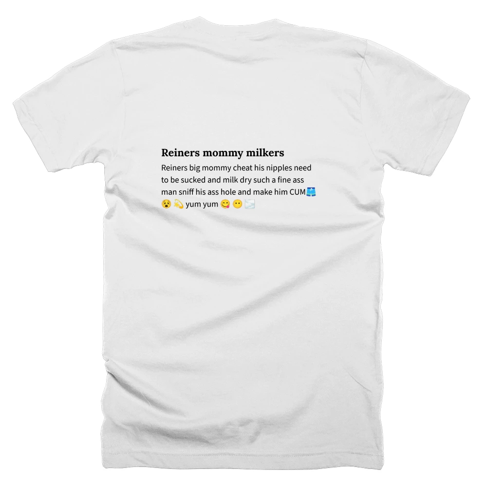 T-shirt with a definition of 'Reiners mommy milkers' printed on the back