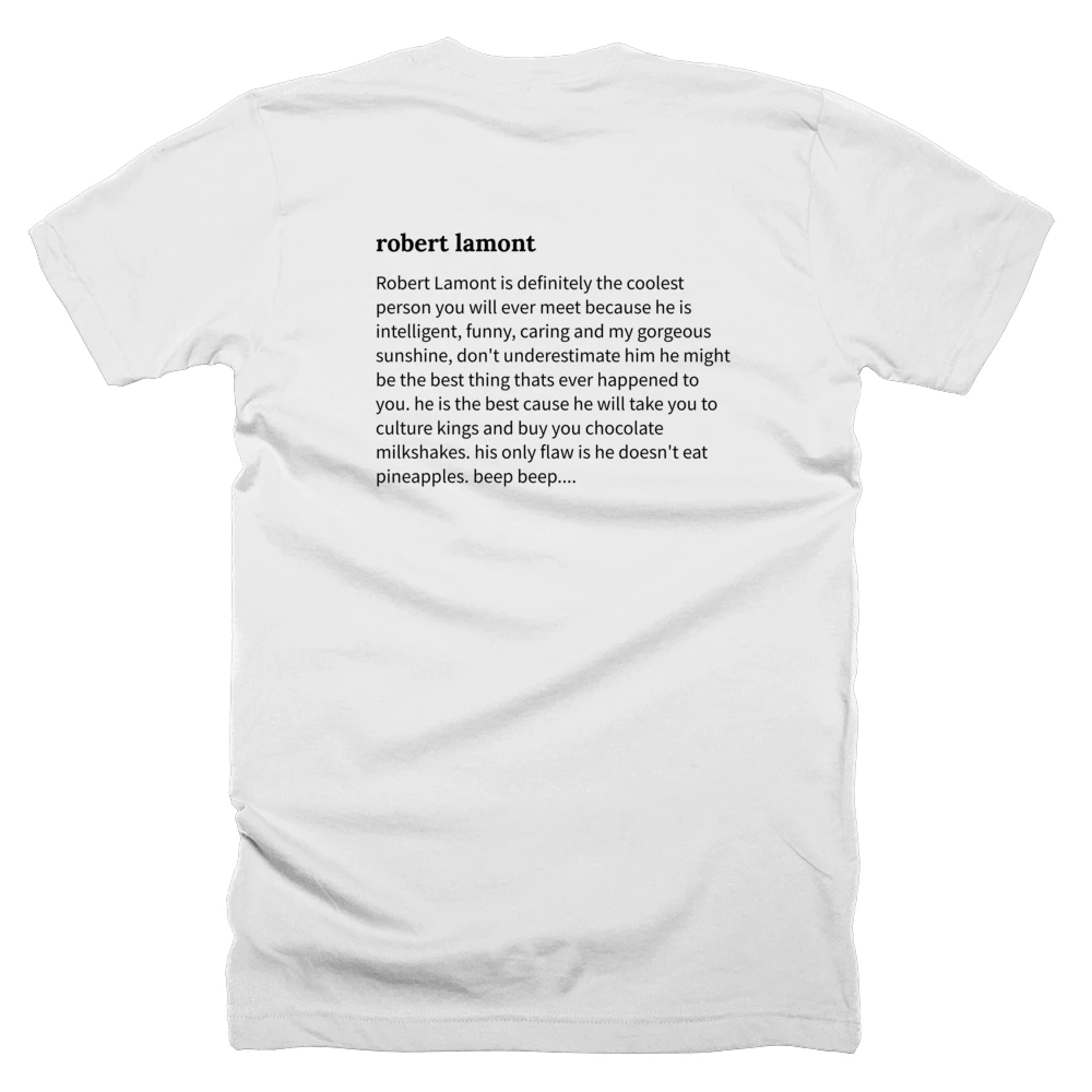 T-shirt with a definition of 'robert lamont' printed on the back