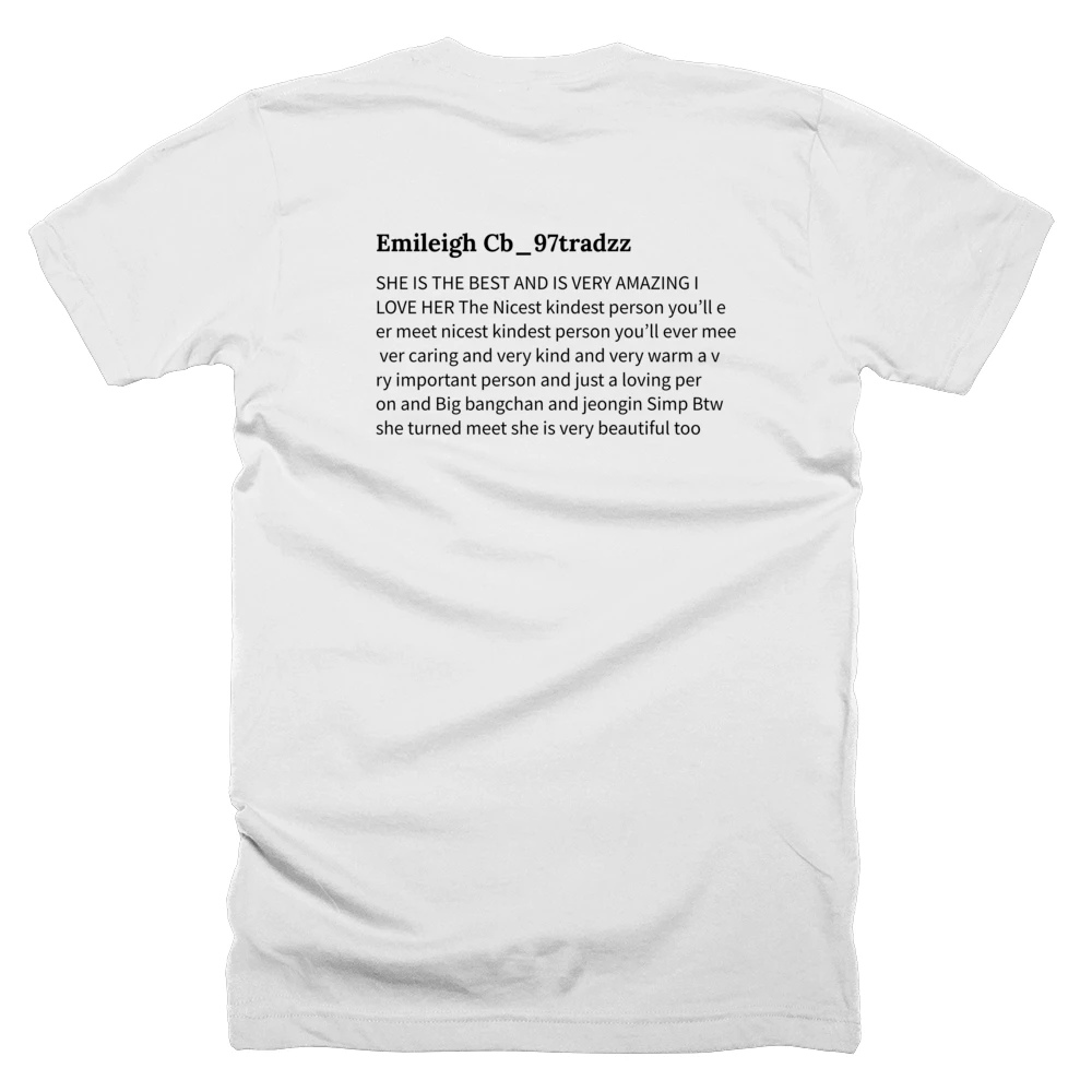 T-shirt with a definition of 'Emileigh Cb_97tradzz' printed on the back