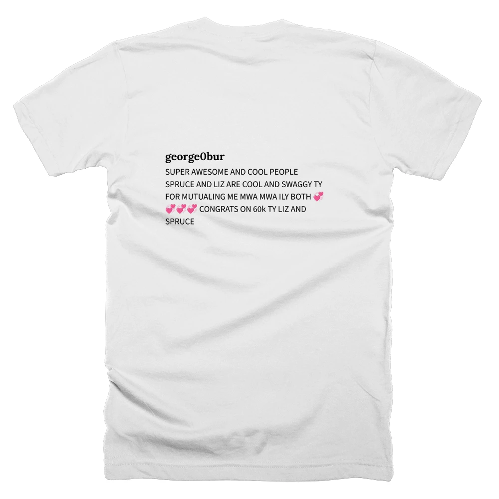 T-shirt with a definition of 'george0bur' printed on the back