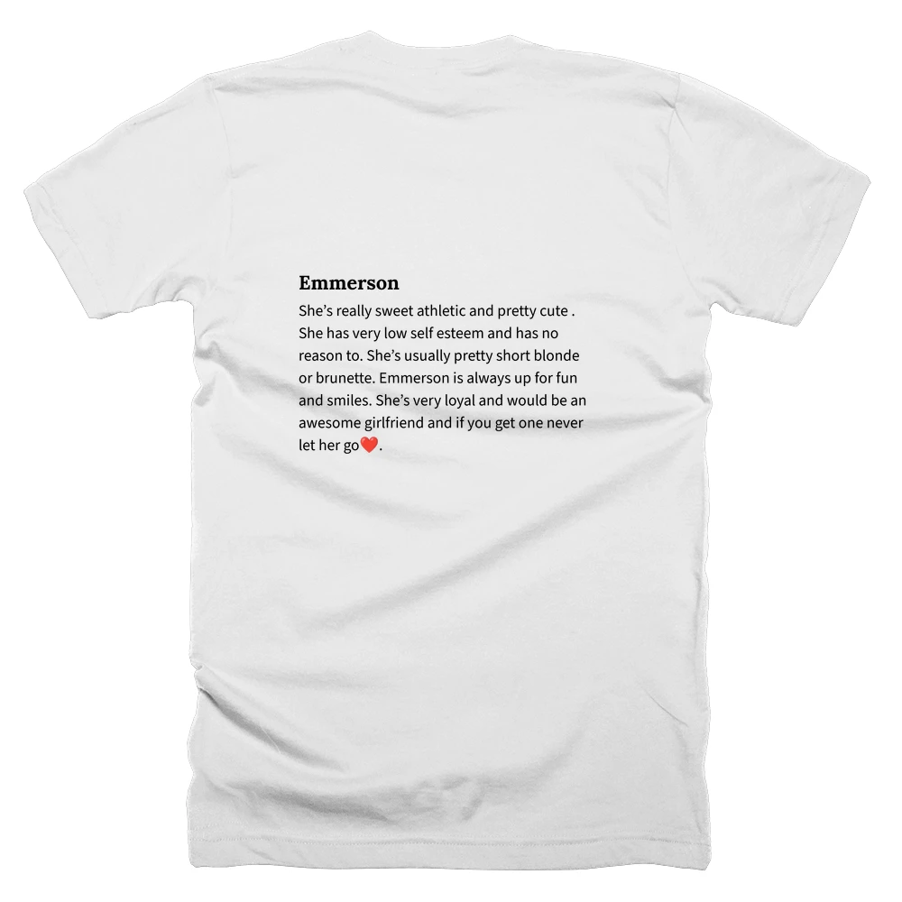 T-shirt with a definition of 'Emmerson' printed on the back