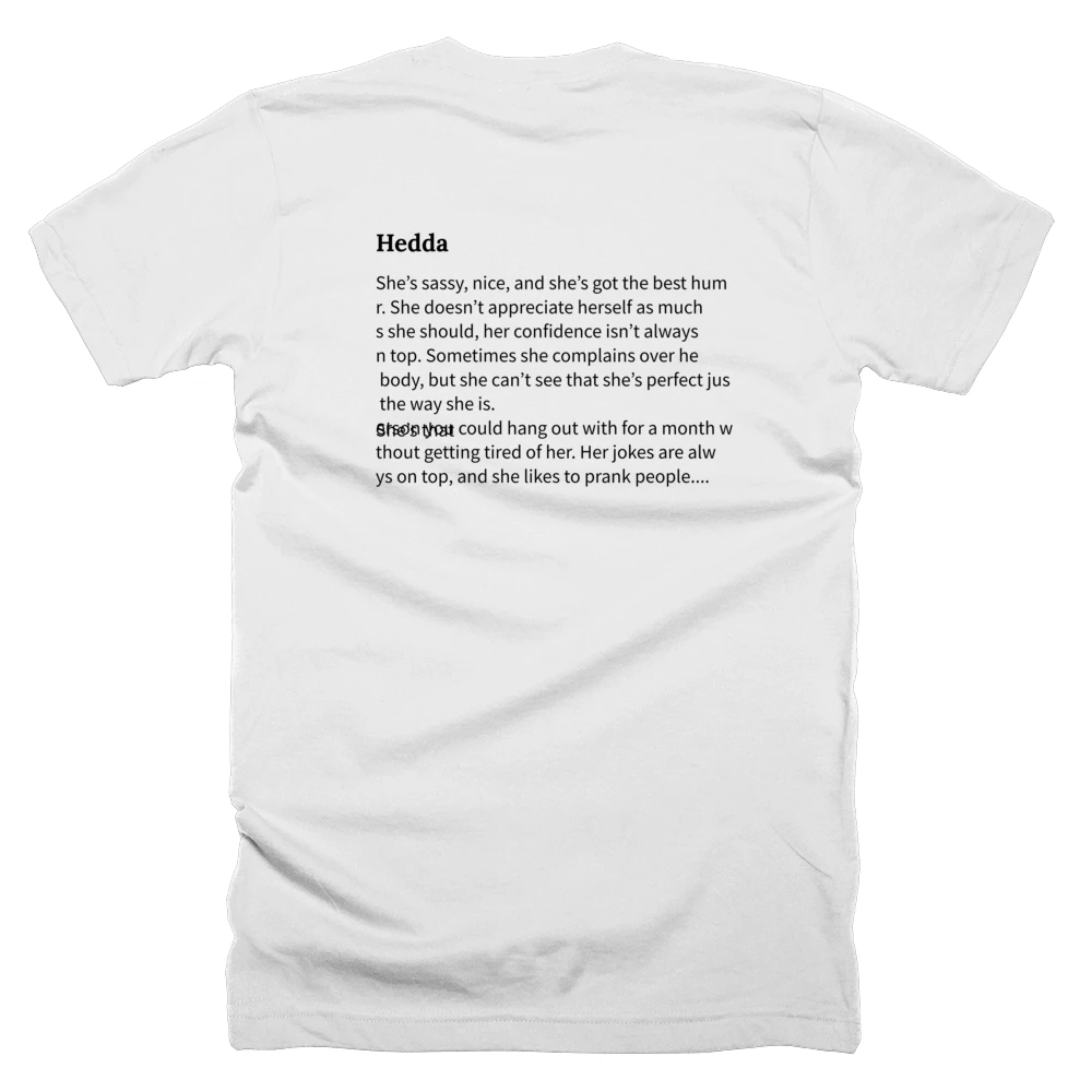 T-shirt with a definition of 'Hedda' printed on the back