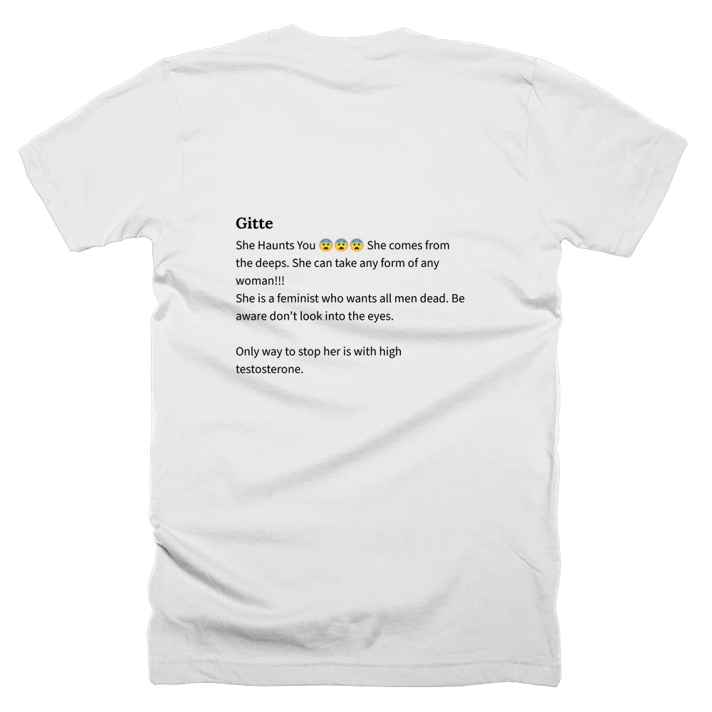 T-shirt with a definition of 'Gitte' printed on the back