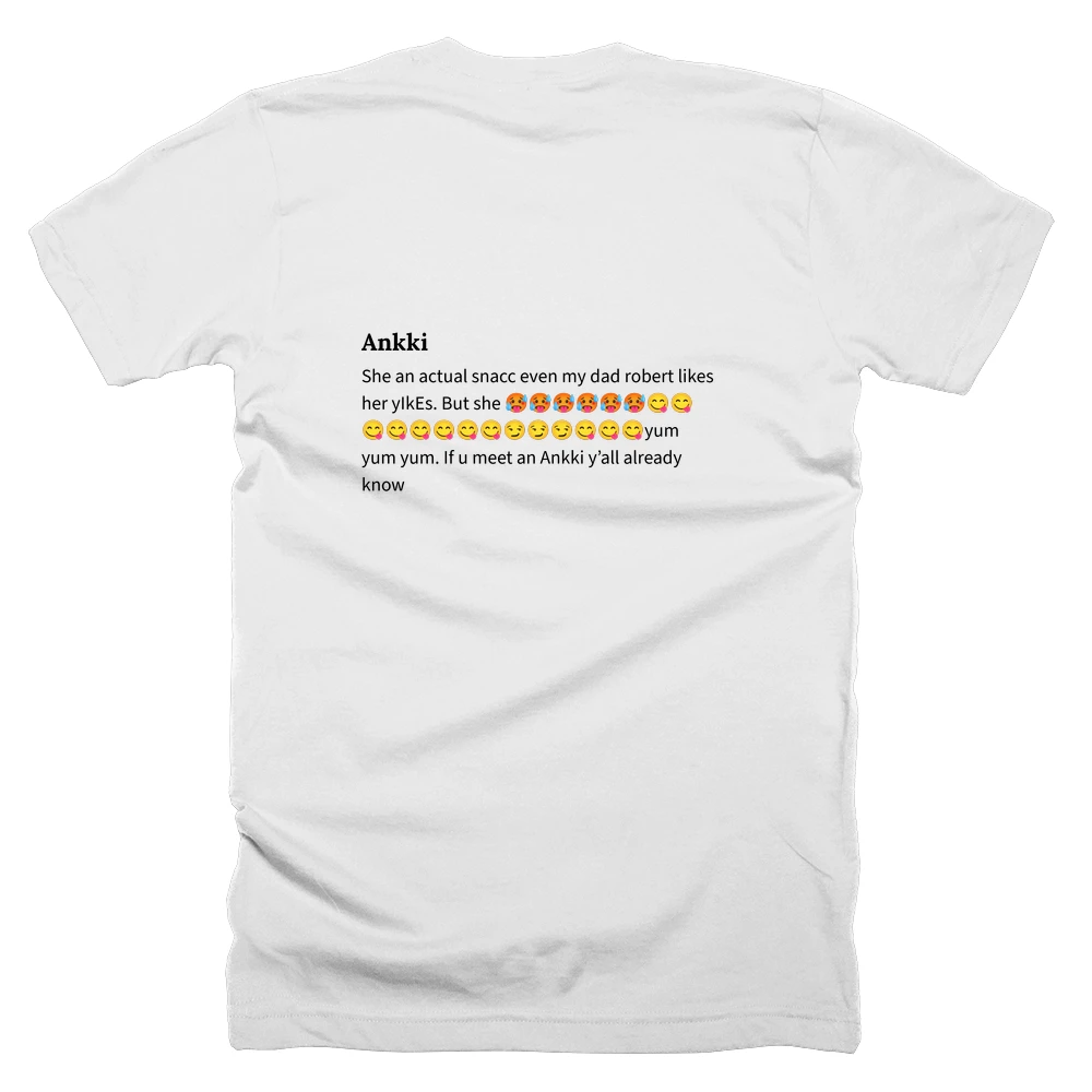 T-shirt with a definition of 'Ankki' printed on the back