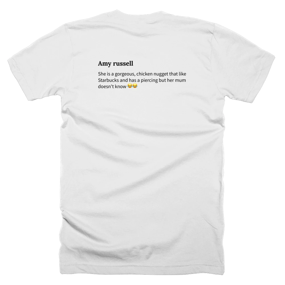 T-shirt with a definition of 'Amy russell' printed on the back