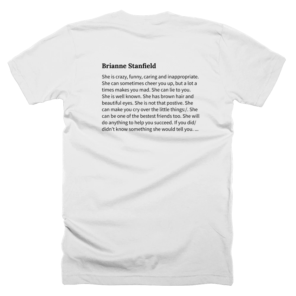 T-shirt with a definition of 'Brianne Stanfield' printed on the back