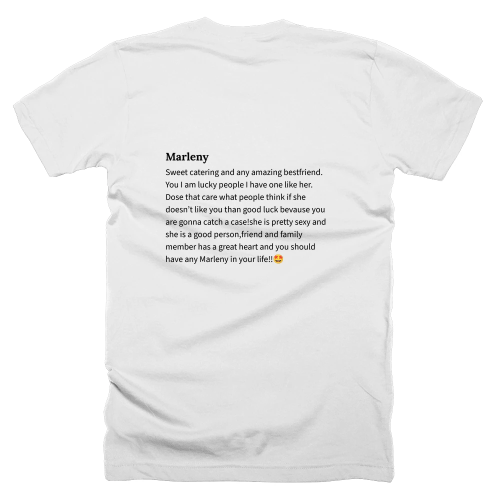 T-shirt with a definition of 'Marleny' printed on the back