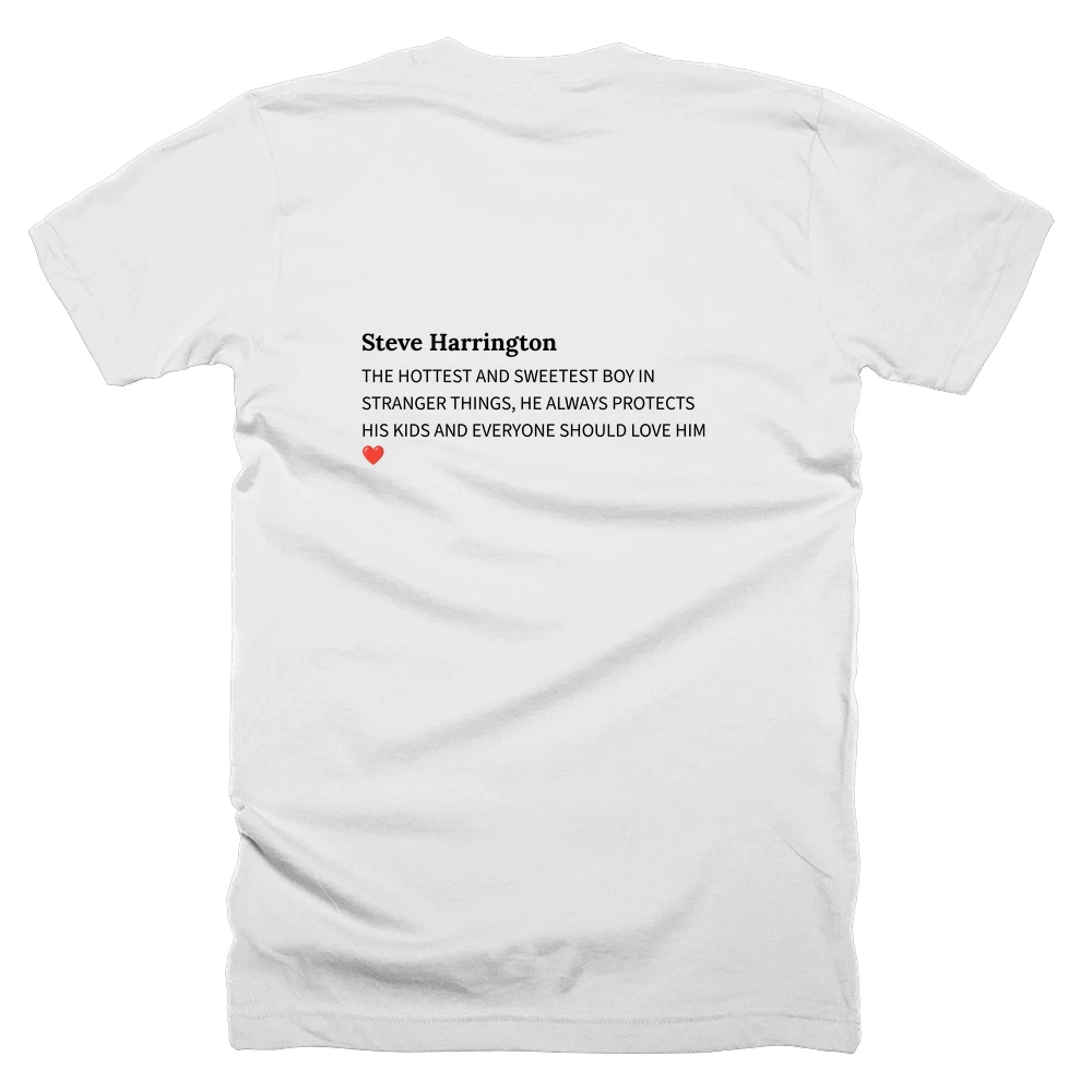 T-shirt with a definition of 'Steve Harrington' printed on the back