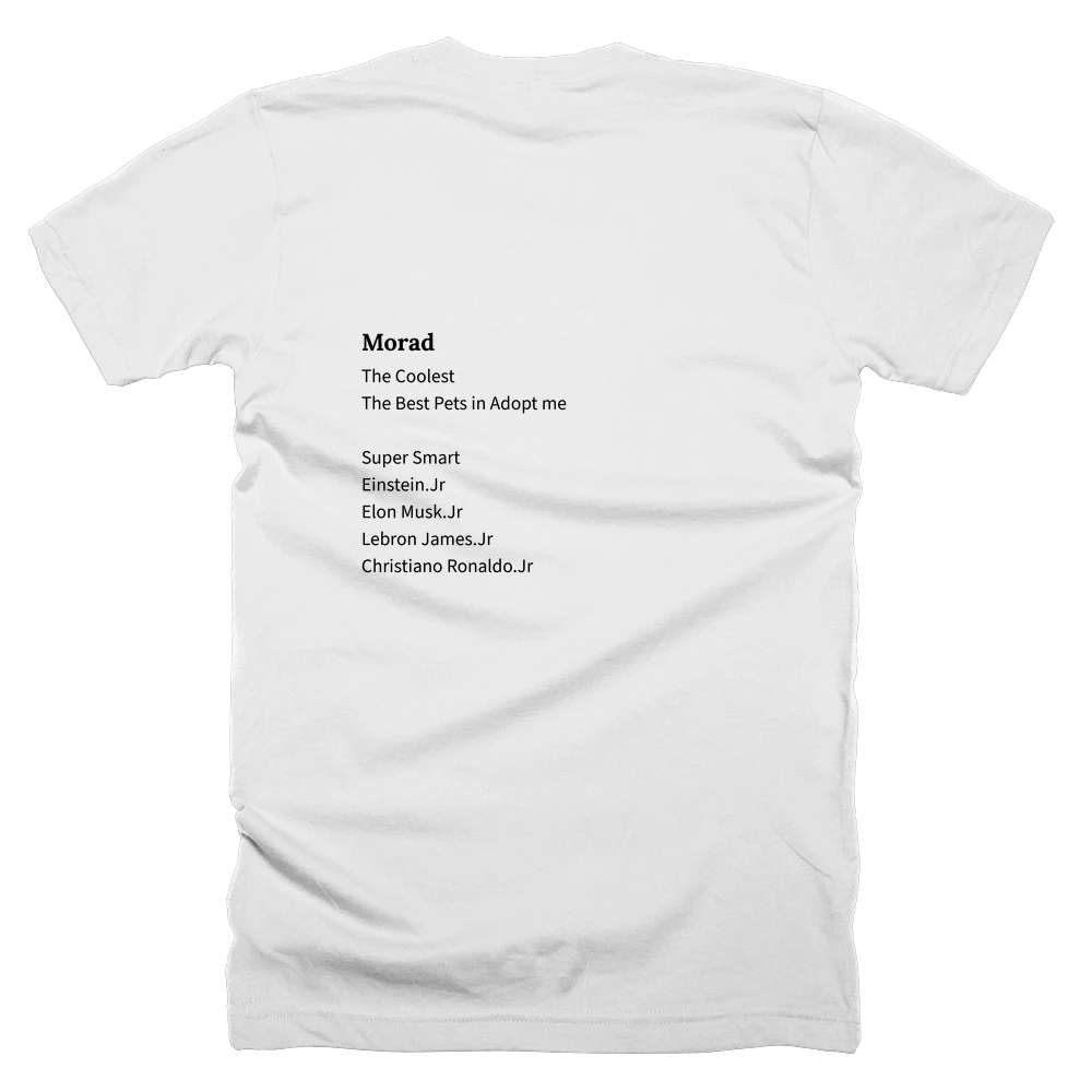 T-shirt with a definition of 'Morad' printed on the back