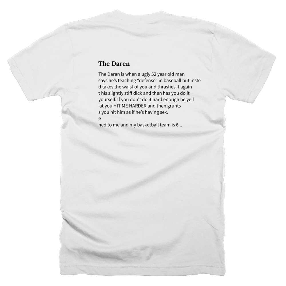 T-shirt with a definition of 'The Daren' printed on the back
