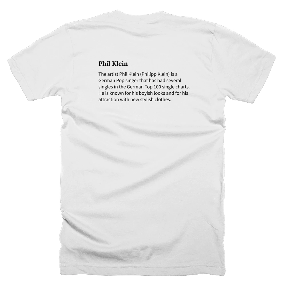T-shirt with a definition of 'Phil Klein' printed on the back