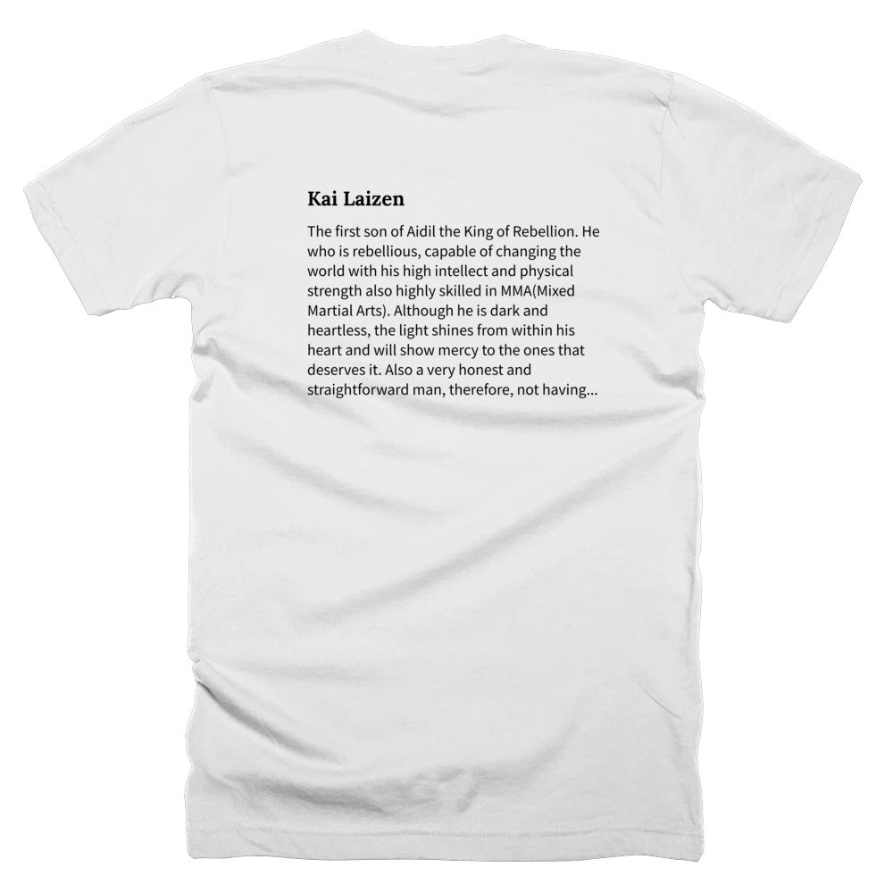 T-shirt with a definition of 'Kai Laizen' printed on the back