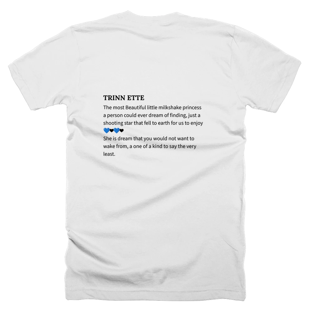 T-shirt with a definition of 'TRINN ETTE' printed on the back