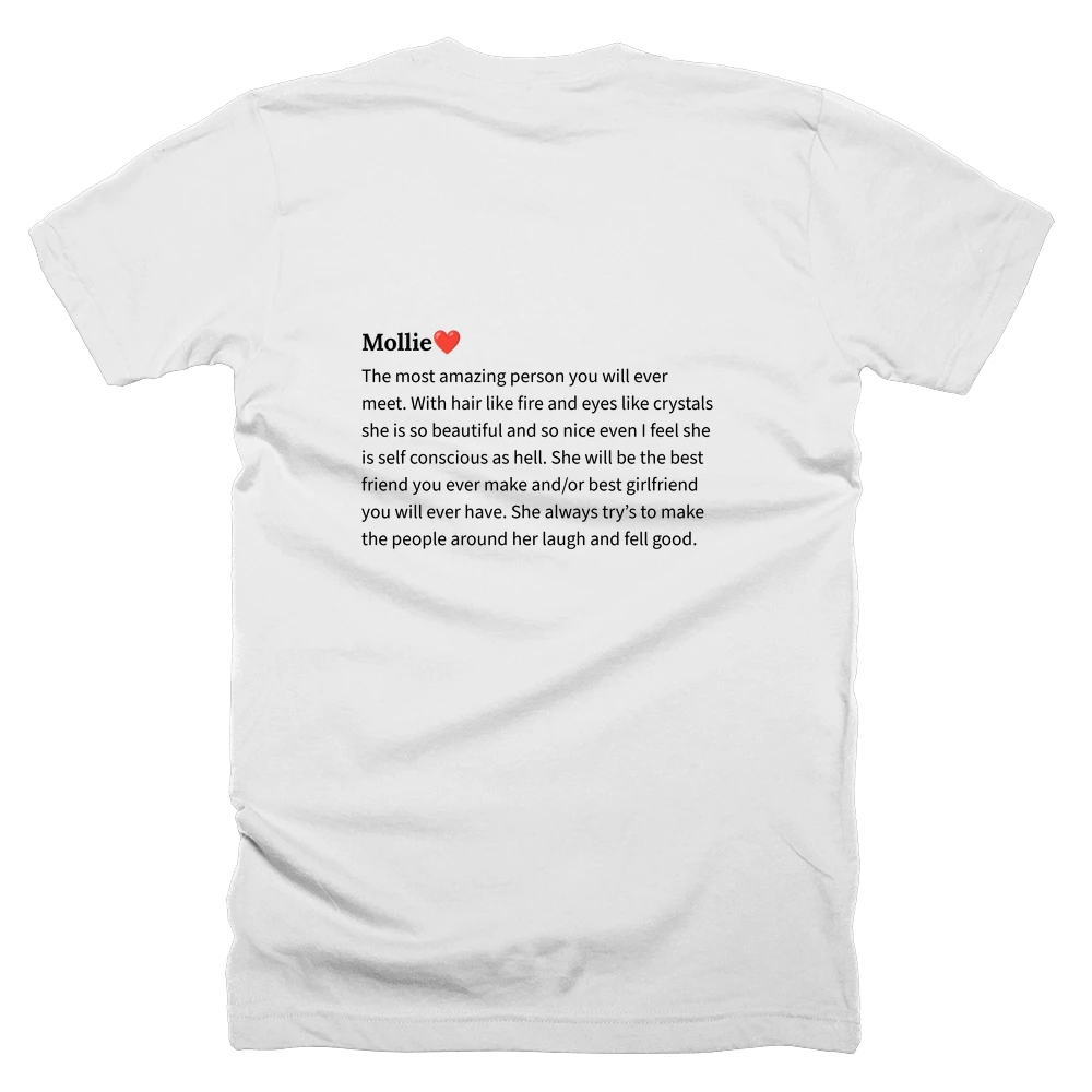 T-shirt with a definition of 'Mollie❤️' printed on the back