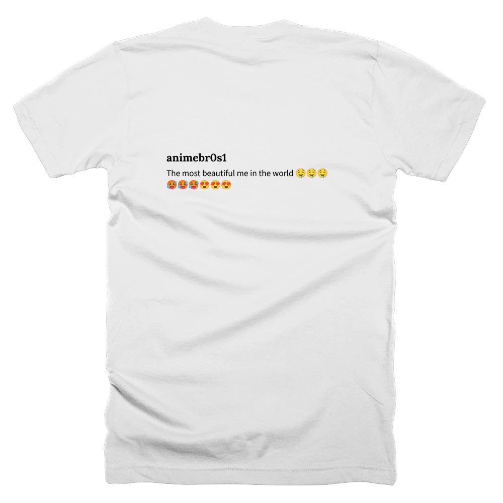 T-shirt with a definition of 'animebr0s1' printed on the back