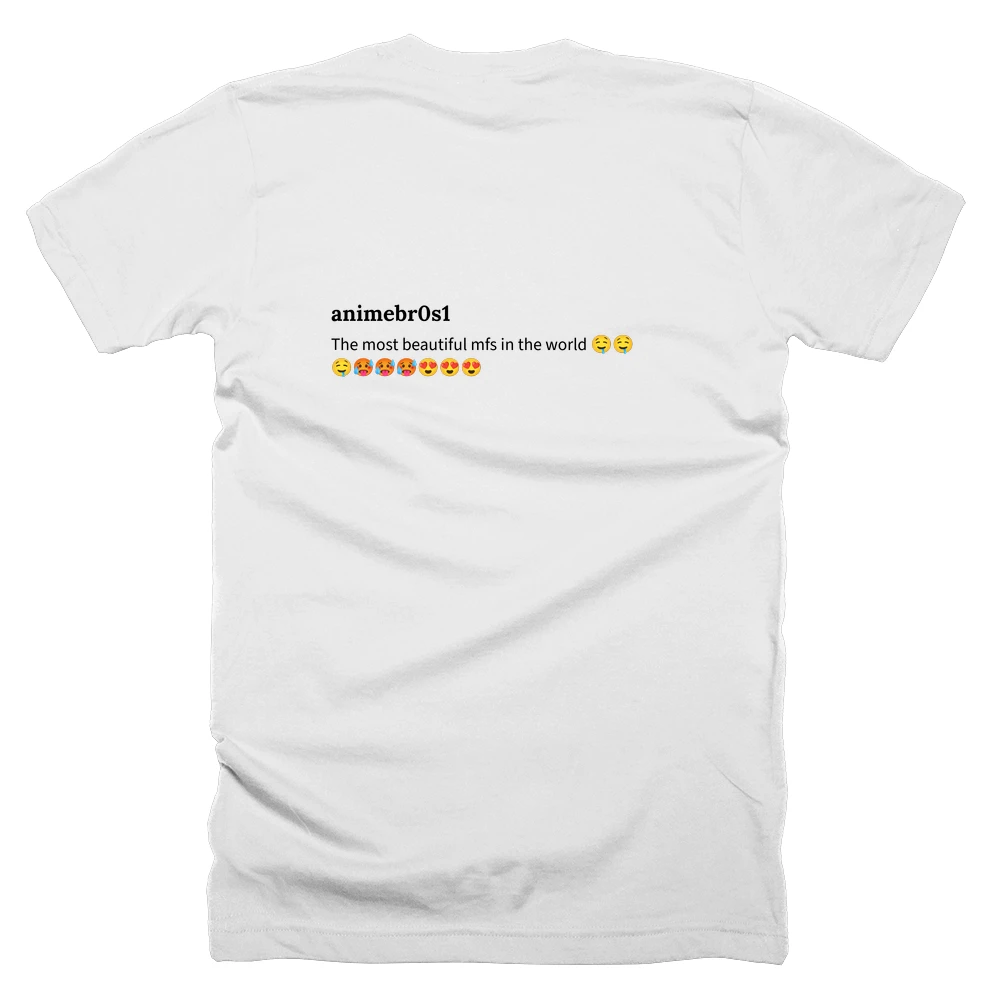 T-shirt with a definition of 'animebr0s1' printed on the back