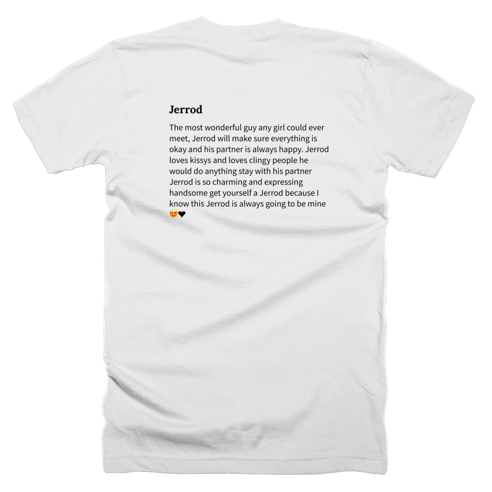 T-shirt with a definition of 'Jerrod' printed on the back