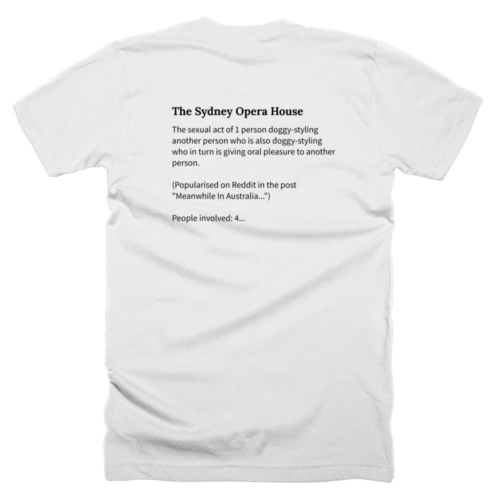 T-shirt with a definition of 'The Sydney Opera House' printed on the back
