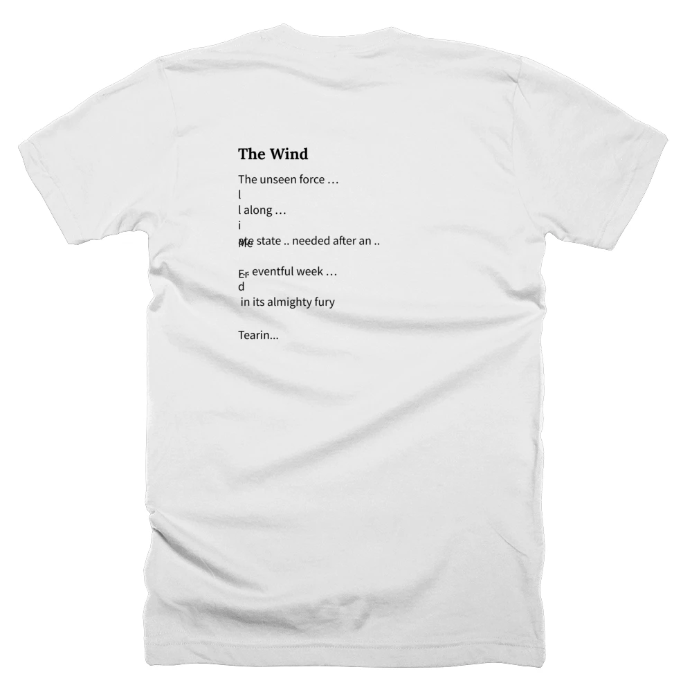 T-shirt with a definition of 'The Wind' printed on the back