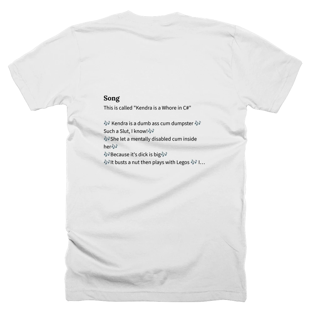 T-shirt with a definition of 'Song' printed on the back
