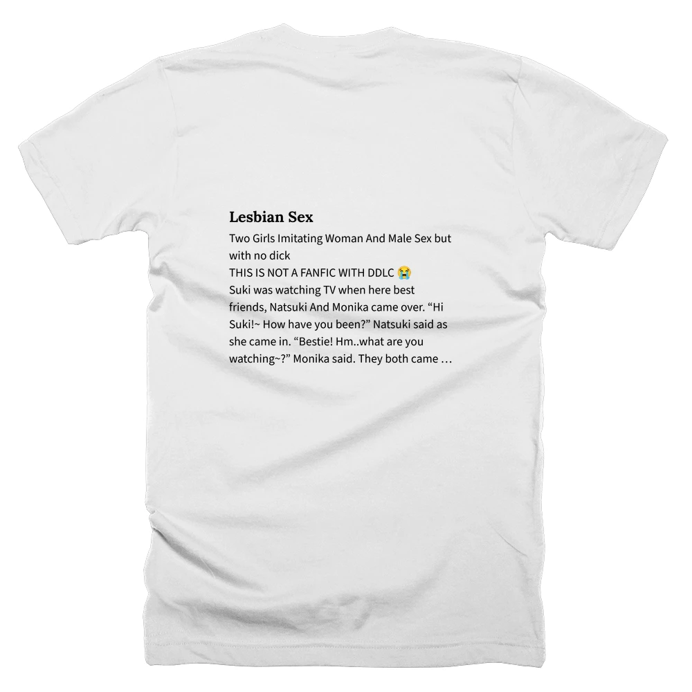T-shirt with a definition of 'Lesbian Sex' printed on the back