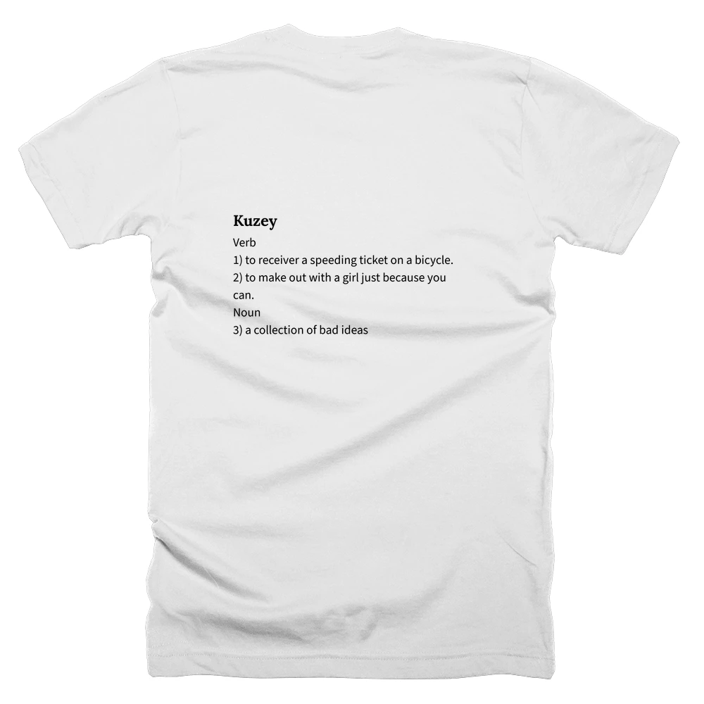 T-shirt with a definition of 'Kuzey' printed on the back