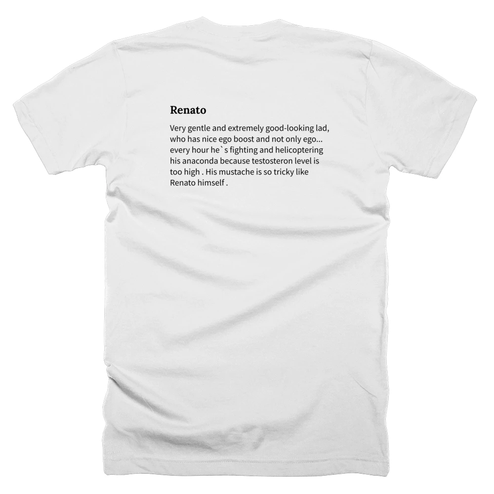 T-shirt with a definition of 'Renato' printed on the back