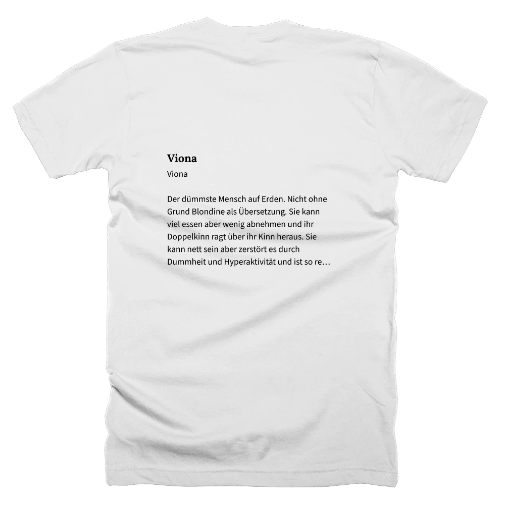 T-shirt with a definition of 'Viona' printed on the back