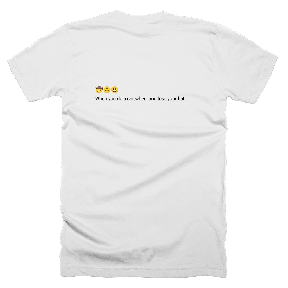 T-shirt with a definition of '🤠🙃😃' printed on the back