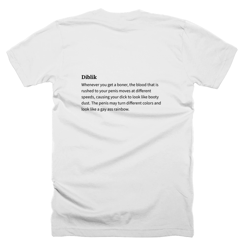 T-shirt with a definition of 'Diblik' printed on the back